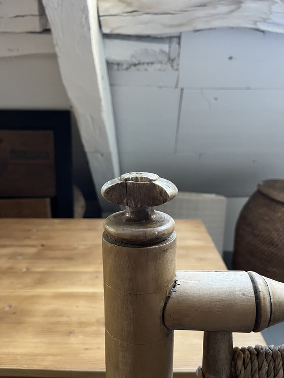 Image 1 of 6 Stühle aus Holz und Seil, die Adrien Audoux und Frida Minet zugeschrieben werden