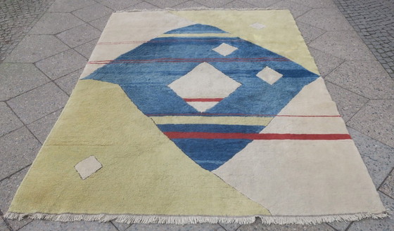 Image 1 of Bauhaus Hand-Knotted Rug with All-natural Colours, 1970s