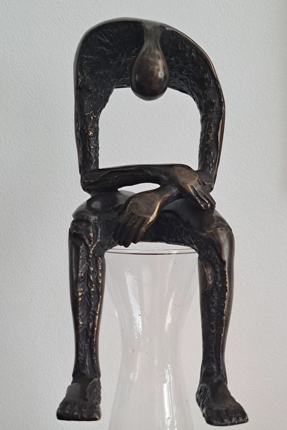 Image 1 of Bronze statue of a man, Melancholy