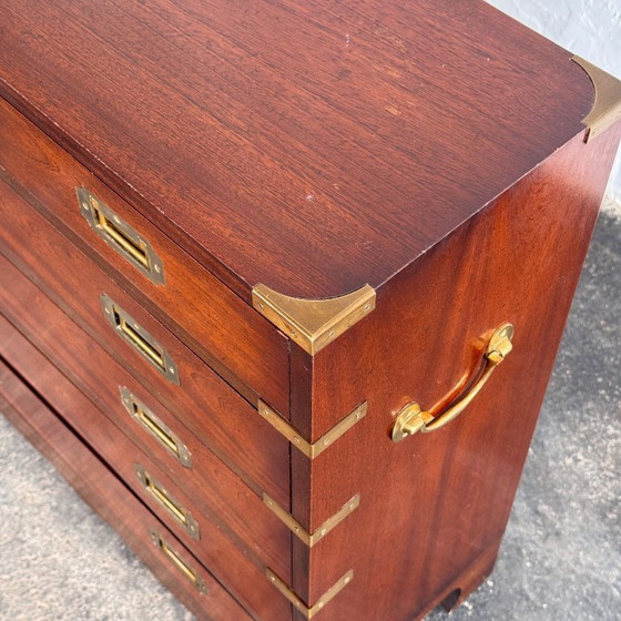Image 1 of British Mahogany Military Chest, Early 1900s