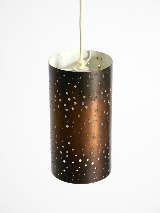 Image 1 of Splendida lampada a sospensione di metà secolo realizzata in metallo e rame da Ernest Igl per Hillebrand