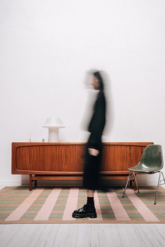 1960s Vintage Large Danish Design Teak Sideboard with Tambour Doors, OMANN JUN, Wood, Brown (photo 19 of 19)