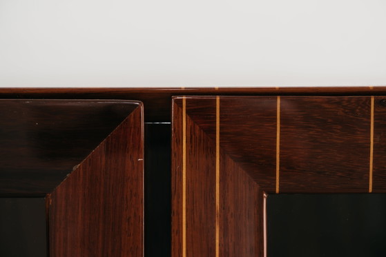 Image 1 of Showcase In Monumental Rosewood Zebrawood Lacquered Mid-Century Design 1970