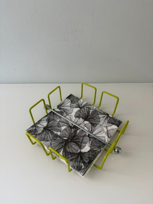 Porte-serviettes Design Rétro Vert Citron Acier Fil
