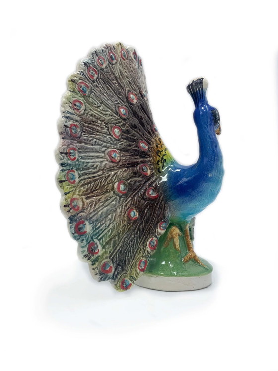 Sculture di pavone in ceramica Bassano degli anni '50 (photo 2 of 6)