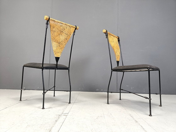 Image 1 of Set Of 6 Post Modern Dining Chairs, 1970S 