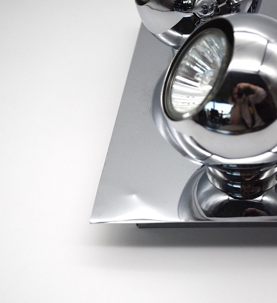 Image 1 of Vintage "Brilliant" Chromen Plafondspot met 4 Ogen - Verstelbare Retro Design Verlichting