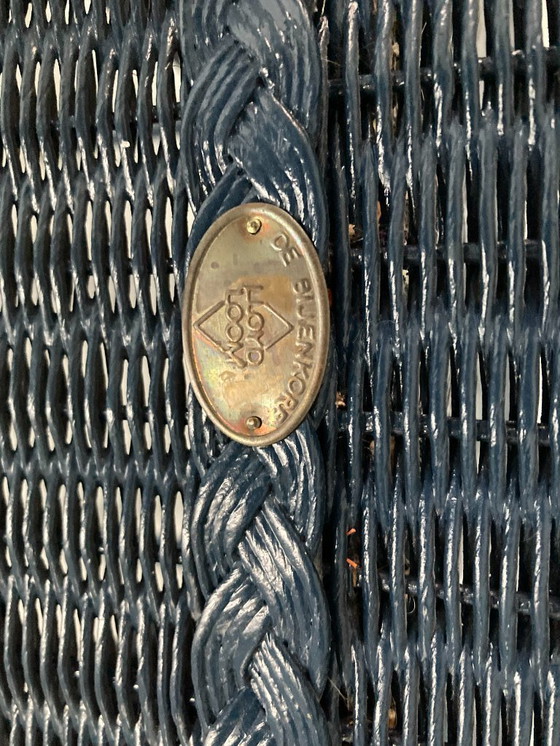 Image 1 of 4x dunkelblaue originale Lloyd Loom Esszimmerstühle