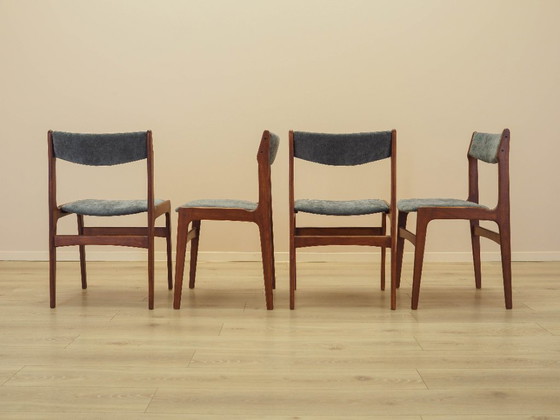 Image 1 of Set di quattro sedie in teak, design danese, anni '70, prodotte in Danimarca.