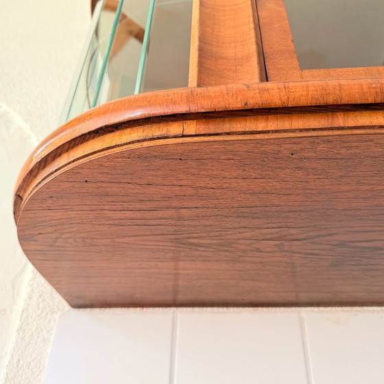 Vetrina da parete polacca Mid-Century in stile Art Déco – Vetrine, Glass, Wood (photo 5 of 14)