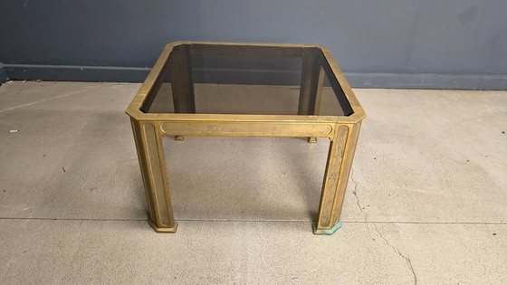 Image 1 of Brutalistische bijzettafels van gegoten brons uit de jaren 70 van Peter van Heeck