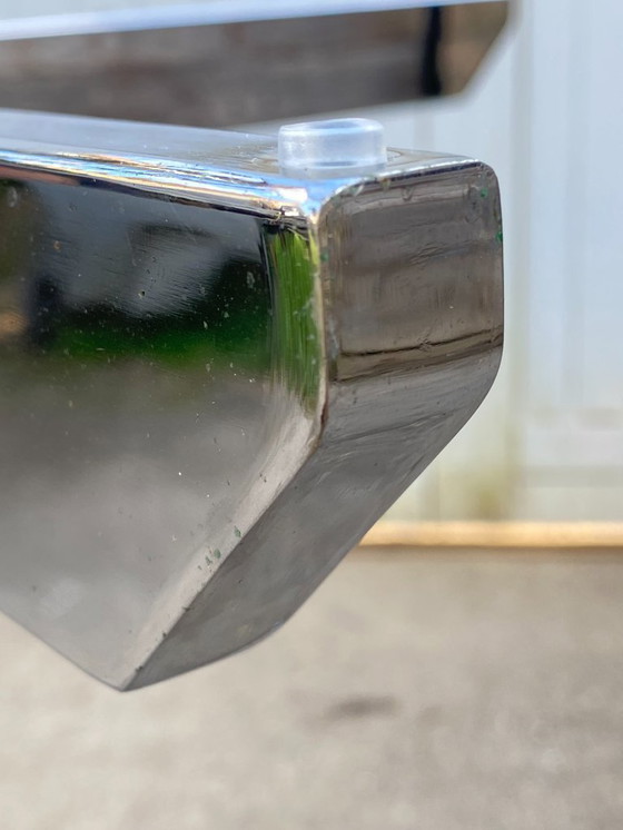 Image 1 of Round smoked glass and chrome table by Florence Knoll and Roche Bobois, 1970s