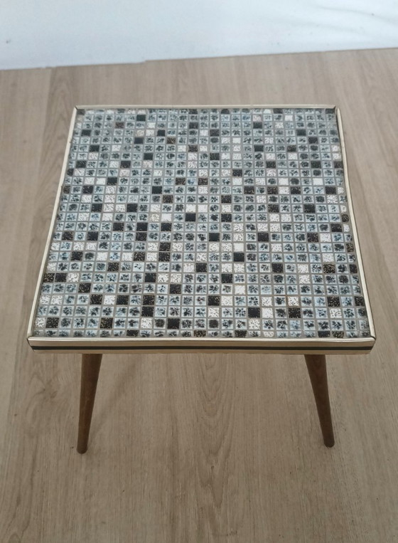 Image 1 of Mesa auxiliar de los años cincuenta con tapa de azulejos