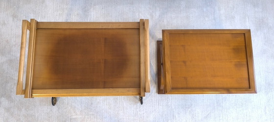 ✨ Bellissima coppia di tavoli vintage in teak – Carrello bar & tavolino – Benoit-Guyot Lyon ✨ – Benoit Guyot (photo 9 of 20)