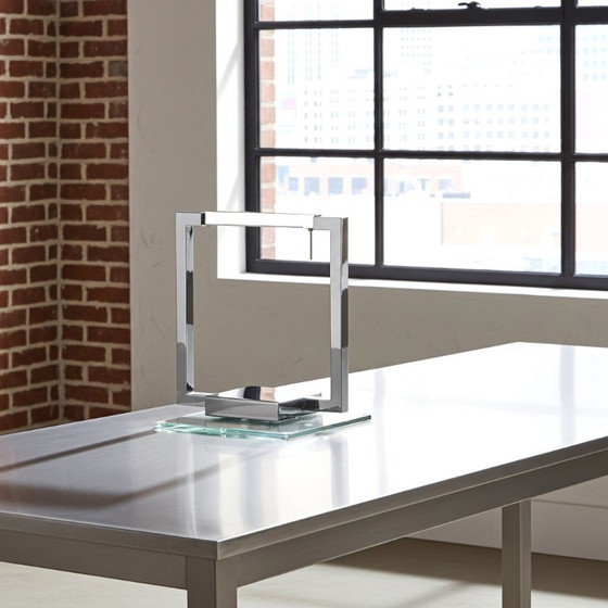 Image 1 of Lampe de table carrée rotative EL CUADRO chromée – Éclairage réglable par Neuhaus Design