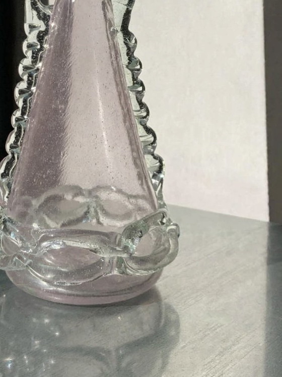 Vintage Pink Murano Vase with Greek Key – Murano Glass (photo 3 of 10)