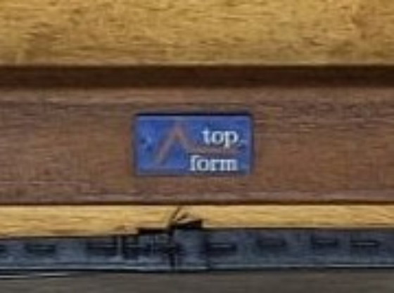 Topform eetkamerstoel, zwart skai, Eetkamerstoelen, Hout, Vintage (foto 3 van 7)