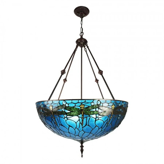 Grande suspension Tiffany Libelle, Cristal, Verre, Bleu (photo 2 sur 5)