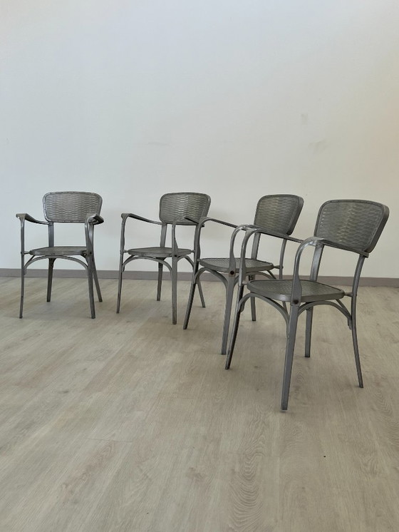 Image 1 of Aluminiumstühle - Avec-Plakette « Gaston Viort - Salon de Provence »