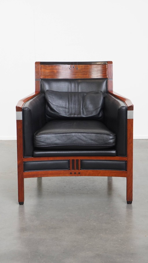Fauteuil Schuitema Art Deco de la série Decoforma en cuir noir