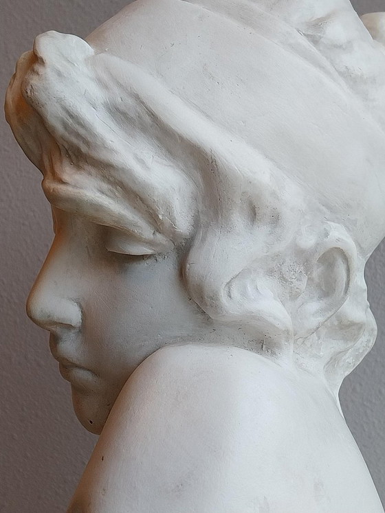 Buste classique en plâtre jeune femme, Sculptures, Autre, Blanc, Klassiek (photo 7 sur 8)