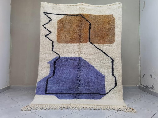 Handmade Beni Ouraine Berber rug with colorful patterns, 150/250 cm