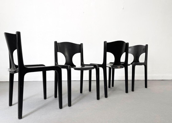 1/4 Augusto Savini Pozzi Chair Black Wood Brass 60s, Dining chairs (photo 7 of 12)