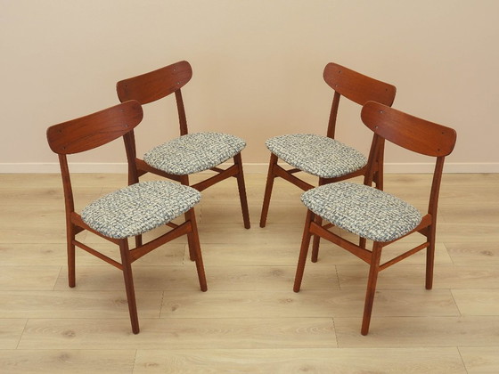 Image 1 of Set of four teak chairs, Danish design, 1970s, made in Denmark