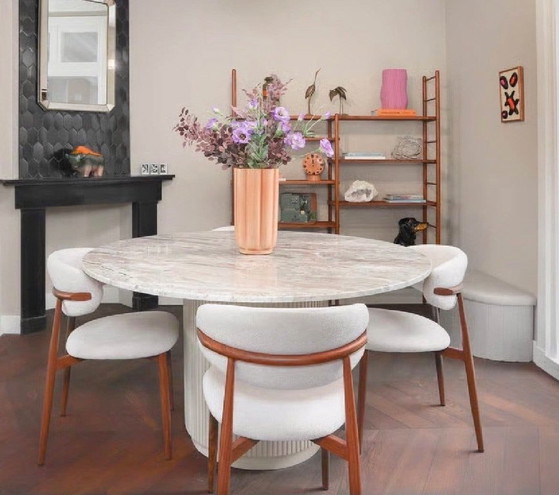 Tavolo da Pranzo in Marmo Incl. 4 Sedie Ø140 Cm (Nuovo) – Nordal, Tavoli da pranzo, Marble (photo 3 of 5)