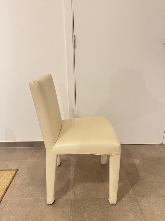 Image 1 of 6x B&B Italia Vol Au Vent design stoelen, Mario Bellini, wit leer