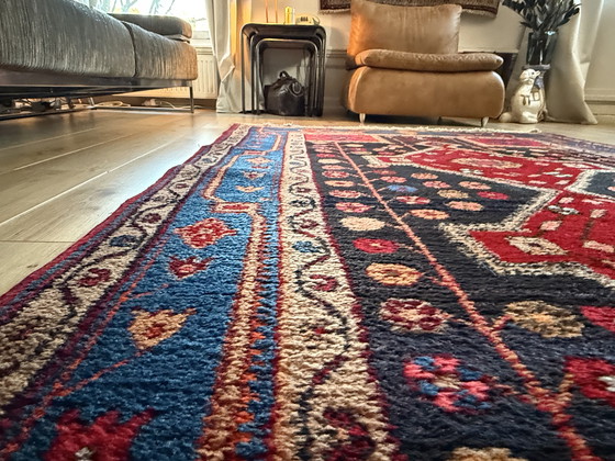 Image 1 of Vintage hand-knotted rug with geometric power | 254 × 155 cm