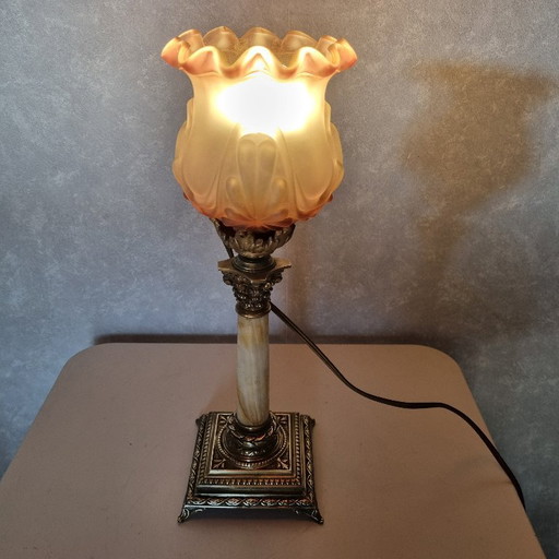 Lampe de bureau Art Déco en laiton