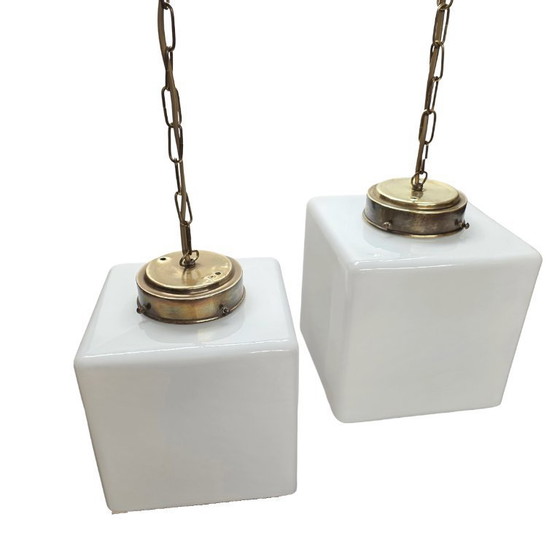 Image 1 of Art Deco Bauhaus style cube lamps
