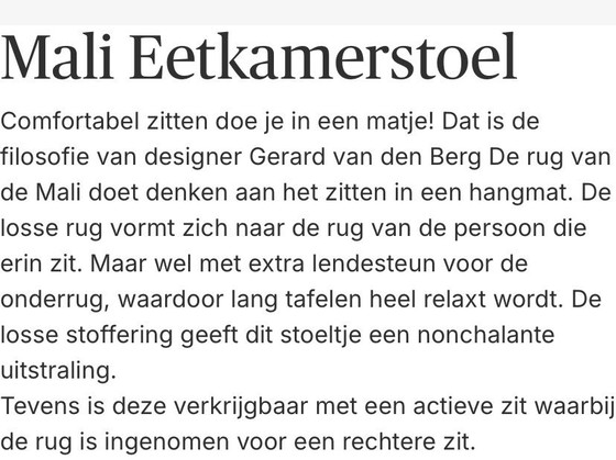 Image 1 of LABEL van den Berg Eetkamerstoelen Mali en Gabón