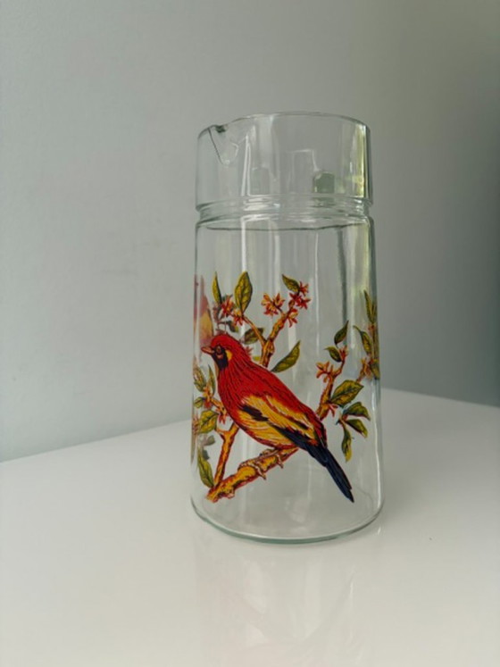 Vintage glass pitcher with bird motif 1.2L – Glass & Decanter (photo 5 of 9)