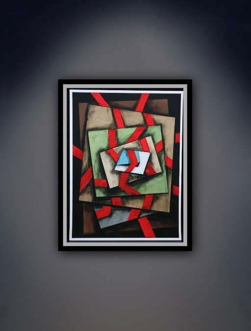 Eduard Diem: “Komposition (1), 2020”. Giclée, op Hahnemühle Velvet. Handgesigneerd en Gegraveerd. Speciale