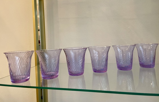 Image 1 of Mondgeblazen, gedraaide alexandriet waterglazen