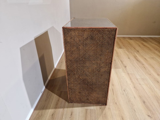 Image 1 of Vintage Rattan Chest Of Drawers - Drawer Cabinet - Brown - Glass