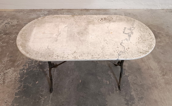 Image 1 of Tavolo da giardino con piano in pietra