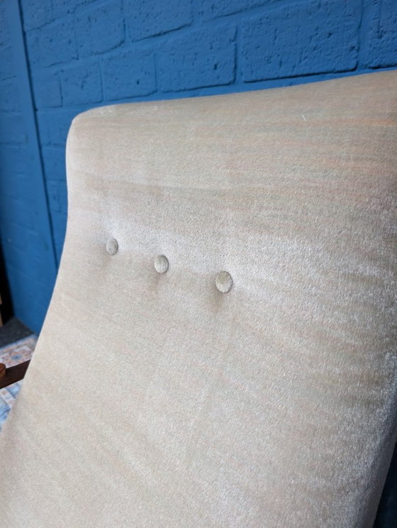 Fauteuil des années 60, Bois, Textile, Crème, Mid Century Modern (photo 11 sur 11)