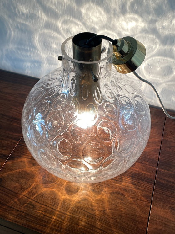 Image 1 of Lampada a sospensione in vetro a bolle Glashütte Limburg di metà secolo, anni '60