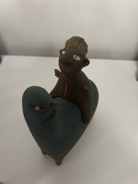 Scultura Grès Luciano Polverigiani - Ceramica Art Toy Firmata – Sculture (photo 5 of 5)
