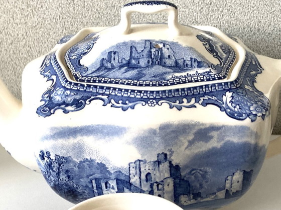 Image 1 of Vintage Johnson Brothers Bros Old Castles Blue Edit Set per tè e caffè