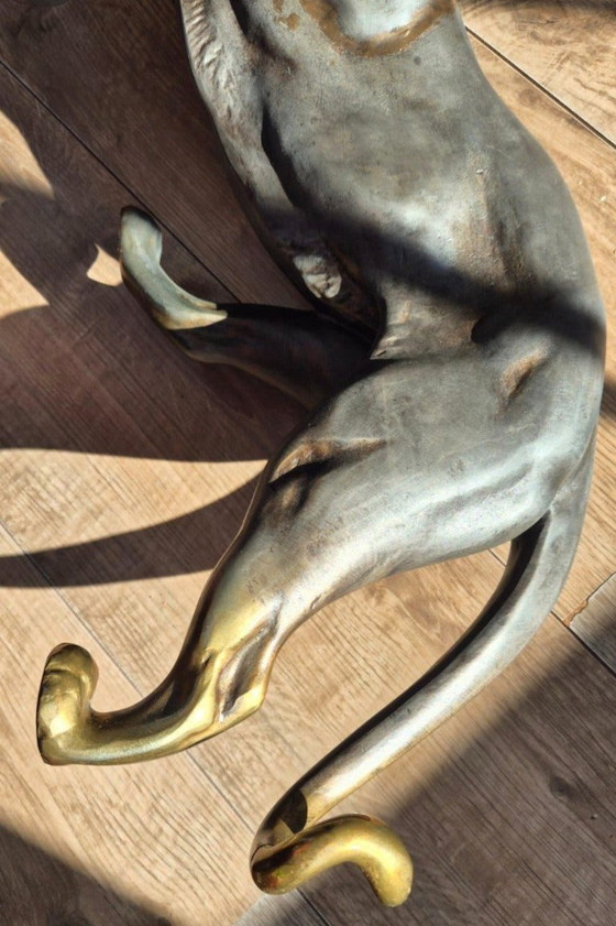 Art Deco panter sculptuur – Decoratieve objecten, Metaal (photo 13 of 24)
