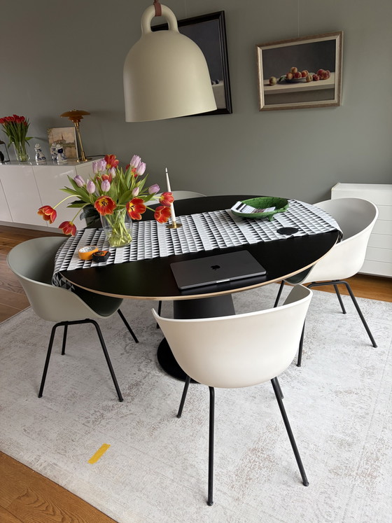 Robusto Tavolo da Pranzo Rotondo Nero Diam. 140 Cm – Sumisura, Tavoli da pranzo, Metal, Wood (photo 3 of 6)