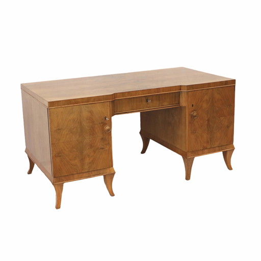Vintage Schreibtisch aus Nussbaumholz