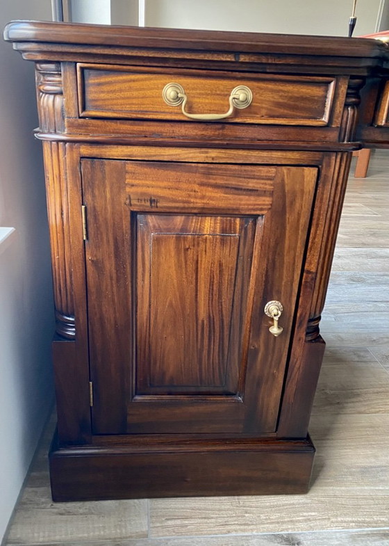Classic wooden desk with leather inlay, Brown, Klassiek (photo 6 of 6)