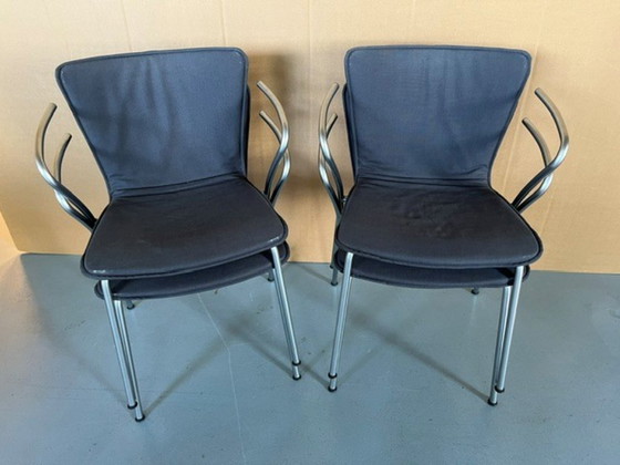 Set vintage 4x Fritz Hansen Vico Duo | Vico Magistretti 1997 – Sedie da pranzo, Metal, Textile (photo 7 of 7)