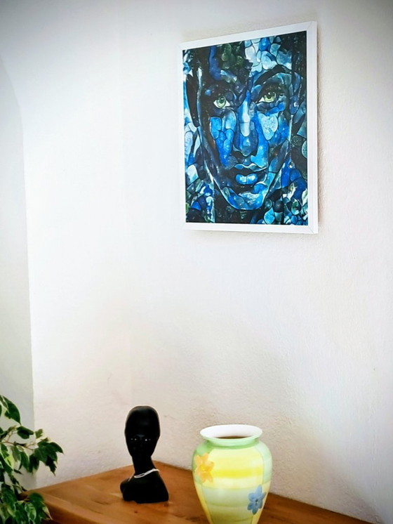 Image 1 of Léa ROCHE - Blue Vision - Digital painting under frame