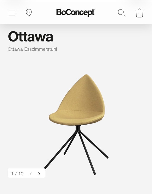 6 sedie Bo Concept Ottawa, gialle